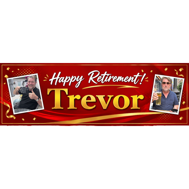 Your Retirement Simple Personalised Photo Banner