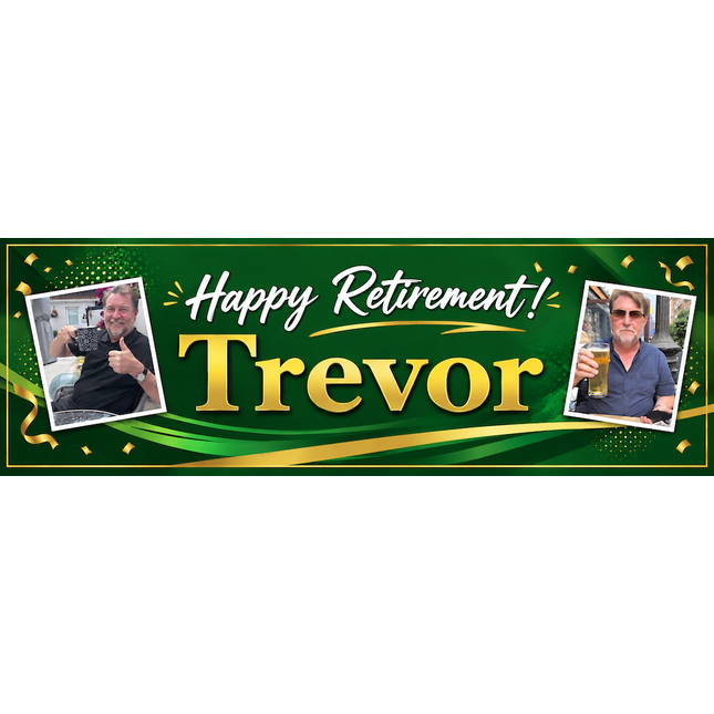 Your Retirement Simple Personalised Photo Banner