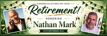 Golden Congratulations On Your Retirement Personalised Banner