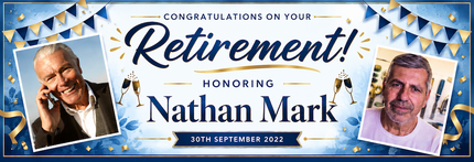 Golden Congratulations On Your Retirement Personalised Banner