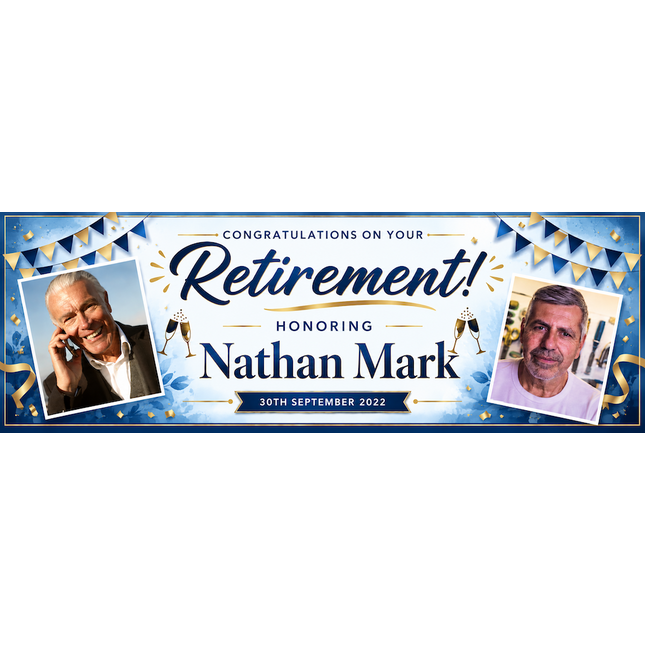 Golden Congratulations On Your Retirement Personalised Banner
