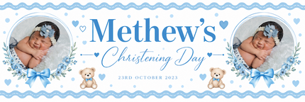 Rose Gold Personalised Christening Day Banner