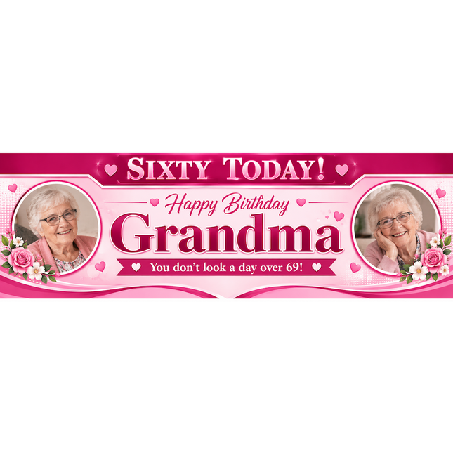 Just A Day Older 60th Birthday Personalised Photo Banner