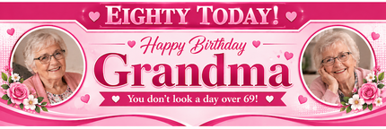 Just A Day Older 80th Birthday Personalised Photo Banner