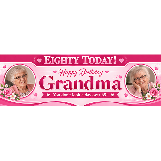 Just A Day Older 80th Birthday Personalised Photo Banner