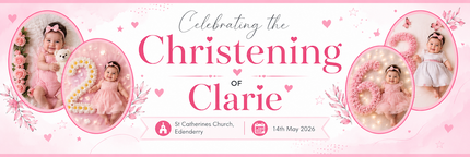 Celebrate The Christening Day Personalised Photo Banner
