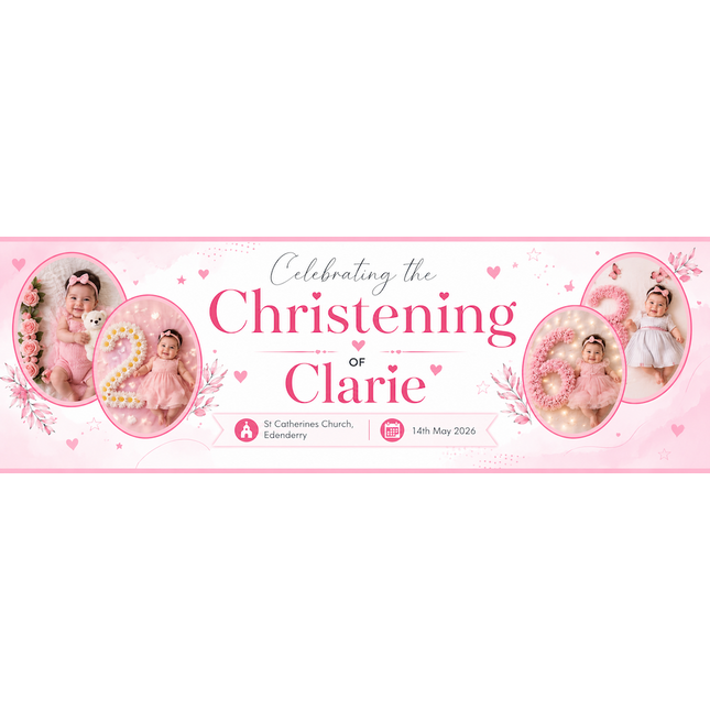 Celebrate The Christening Day Personalised Photo Banner