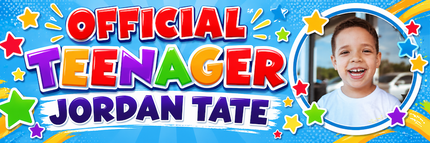 Official Teenager Birthday Party Personalised Photo Banner