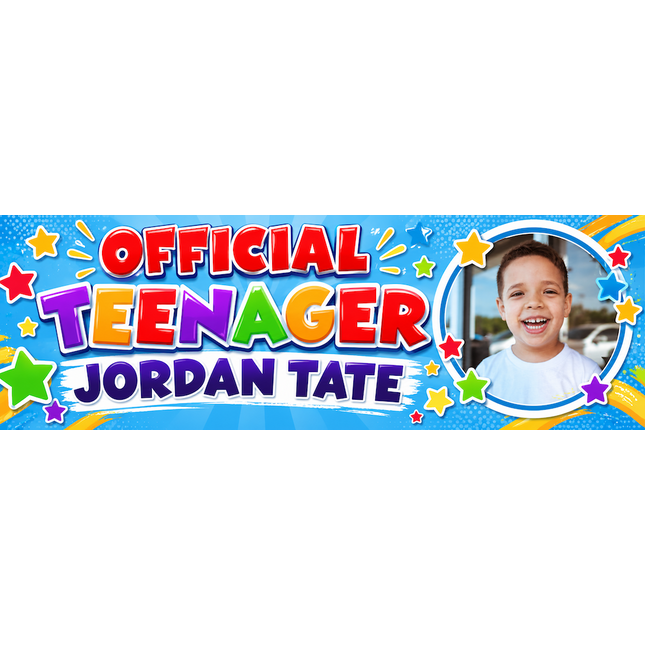 Official Teenager Birthday Party Personalised Photo Banner