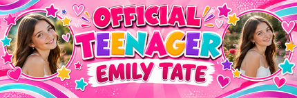 Becoming Teenager Personalised Photo Banner