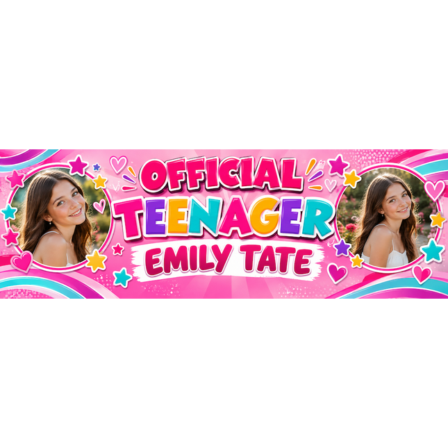 Becoming Teenager Personalised Photo Banner