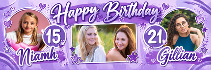 Cheers to Another Year For Two Joint Birthday Personalised Photo Banner