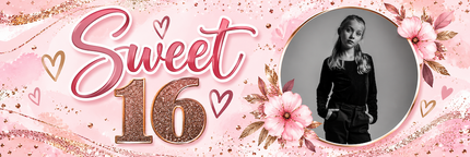 Sweet Sixteen Birthday Party Personalised Photo Banner