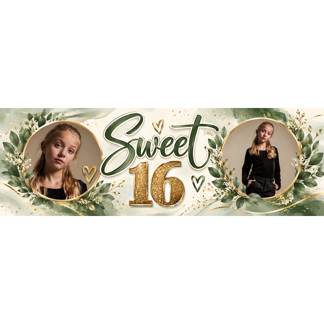 Sweet Sixteen Birthday Party Personalised Photo Banner