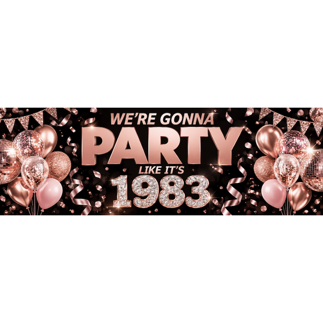 Let's Rewind Rose Gold Epic Personalised Photo Banner