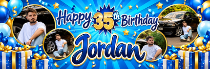 GiftBox Birthday Party Personalised Photo Banner