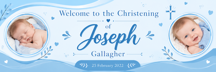 Little Stars Christening Day Personalised Photo Banner