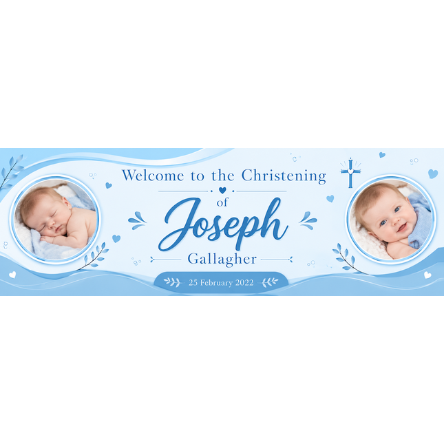 Little Stars Christening Day Personalised Photo Banner