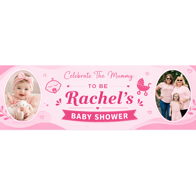 Celebrate The Mammy Baby Shower Personalised Photo Banner