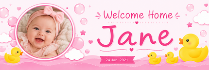 New Baby Party Personalised Banner