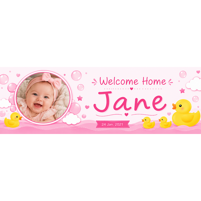 New Baby Party Personalised Banner