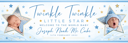 Rose Gold Welcome To The World Personalised Photo Banner