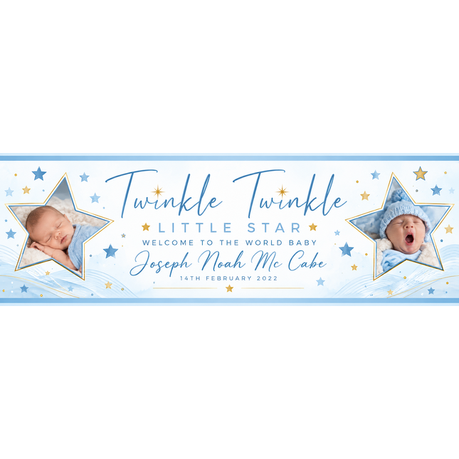 Rose Gold Welcome To The World Personalised Photo Banner