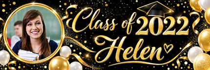 Golden Class Of Personalised Graduation Banner