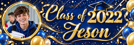 Golden Class Of Personalised Graduation Banner