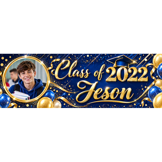Golden Class Of Personalised Graduation Banner