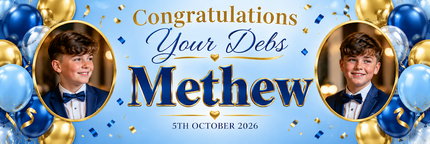 Pink Violet Congratulations Debs Night Personalised Banner