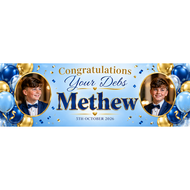 Pink Violet Congratulations Debs Night Personalised Banner