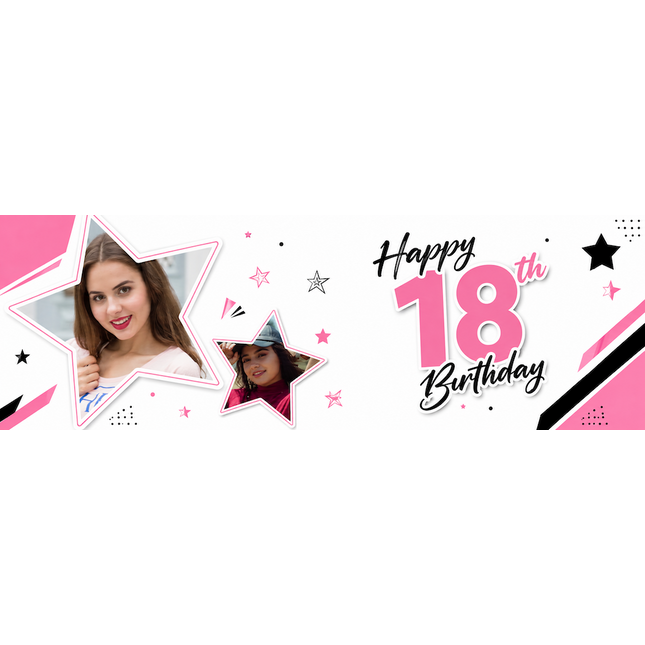 Happy 18th Party Personalised Photo Banner