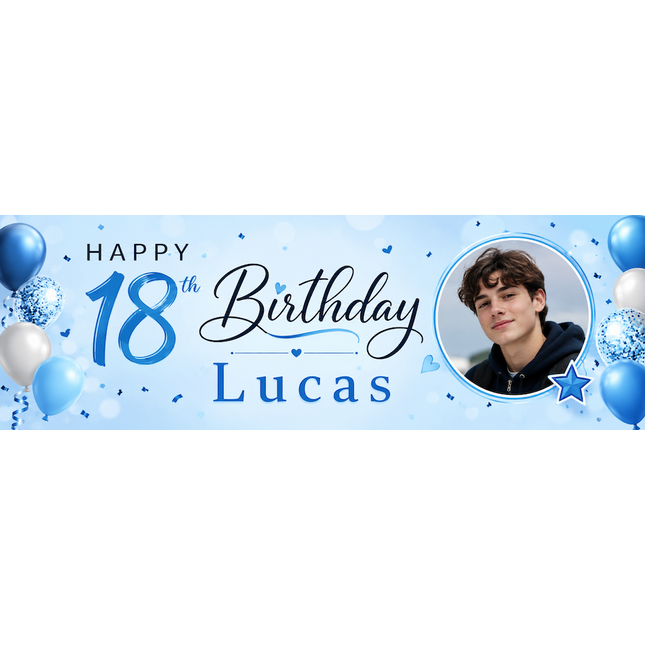 It A Balloon 18th Personalised Photo Collage Banner