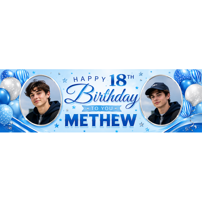 Pink & Gold Personalised Birthday Banner