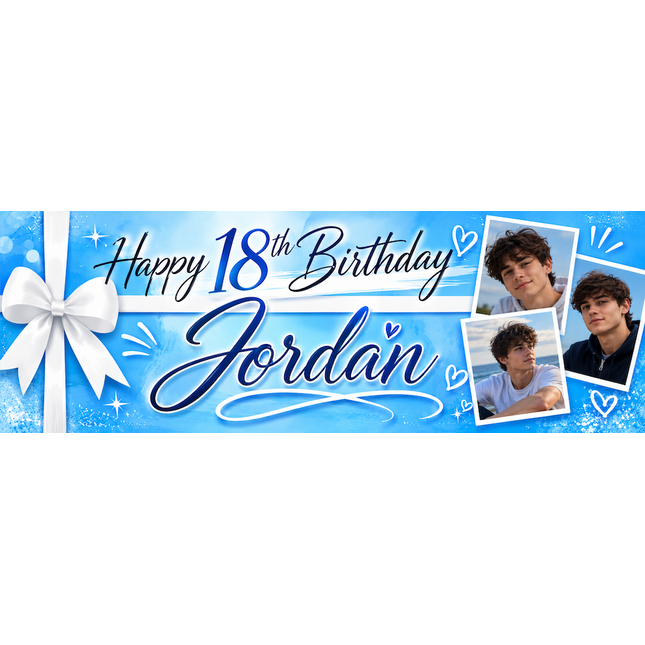 All Wrapped Up 18th Personalised Photo Banner
