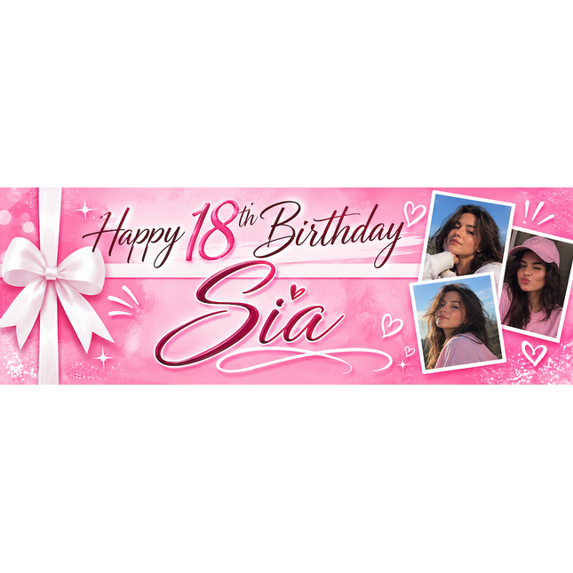 All Wrapped Up 18th Personalised Photo Banner