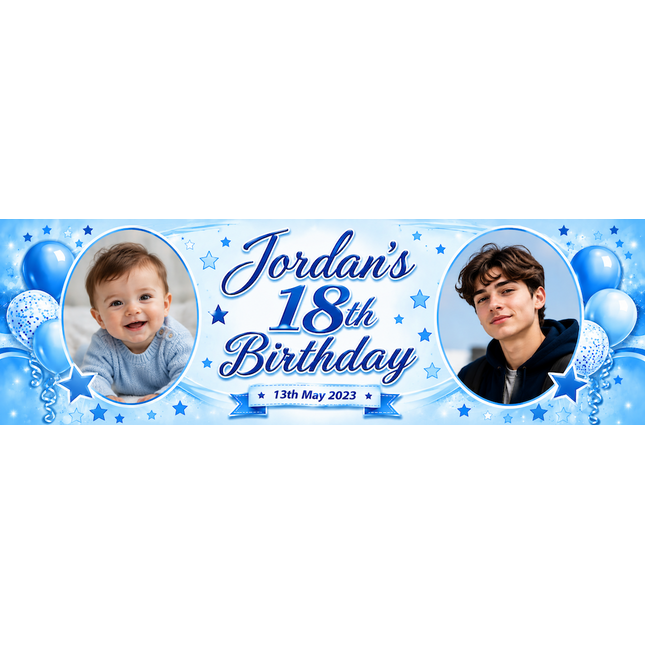 Cheers to 18 Years and Counting! Personalised Photo Banner