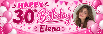 Blue & Yellow Personalised Birthday Banner
