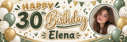 Blue & Yellow Personalised Birthday Banner