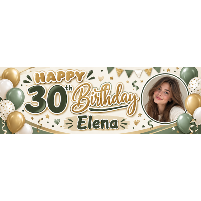 Blue & Yellow Personalised Birthday Banner