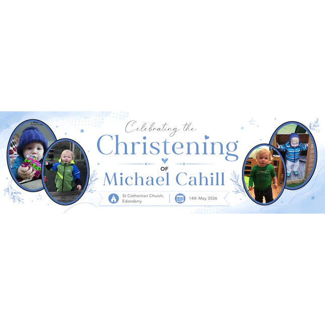 Celebrate The Christening Day Personalised Photo Banner