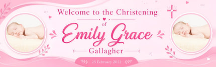 Little Stars Christening Day Personalised Photo Banner