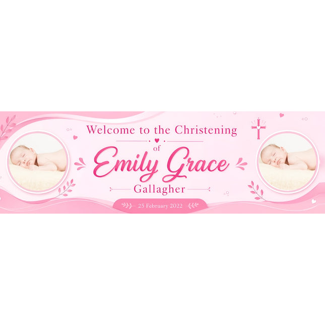 Little Stars Christening Day Personalised Photo Banner