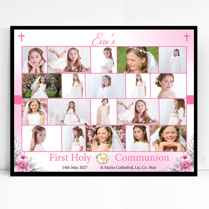 Split Spiritual Blessings First Communion Keepsake Framed Photo Collage