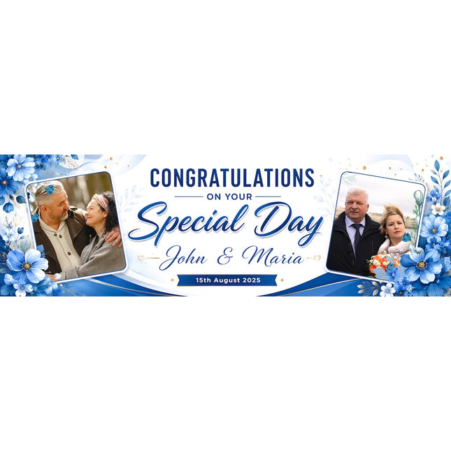 Congratulations To You On Your Special Day Personalised Banner