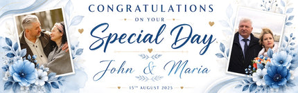 Congratulations To You On Your Special Day Personalised Banner
