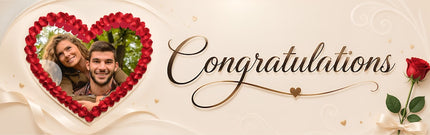 Photo Engagement Party Personalised Banner
