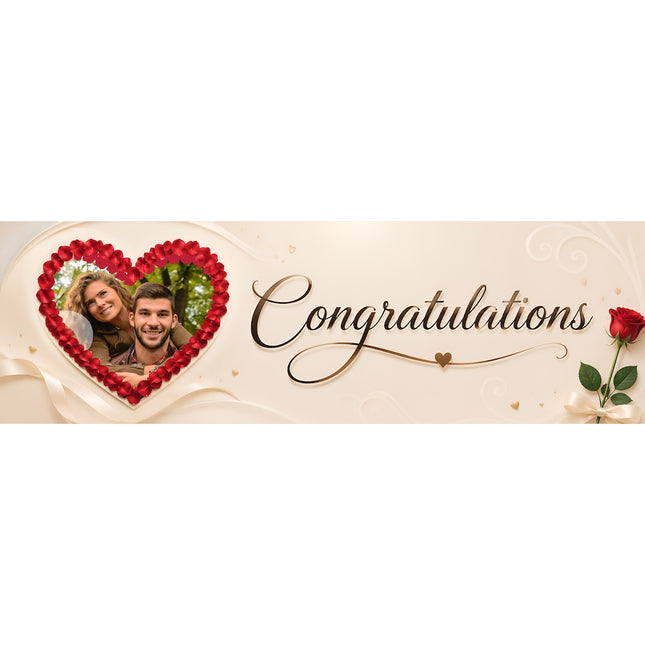 Photo Engagement Party Personalised Banner