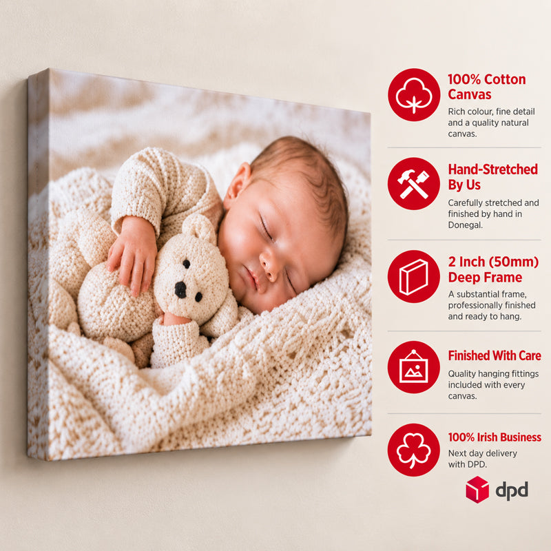 Personalised photo canvas print made from a favourite photograph